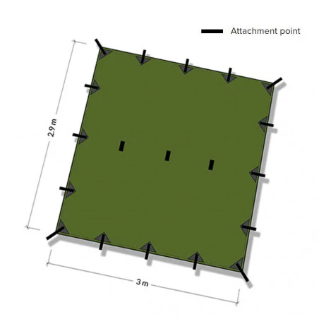 DD Hammocks Superlight Tarp 3x2,9 - Verde oliva - Toldo Bushcraft
