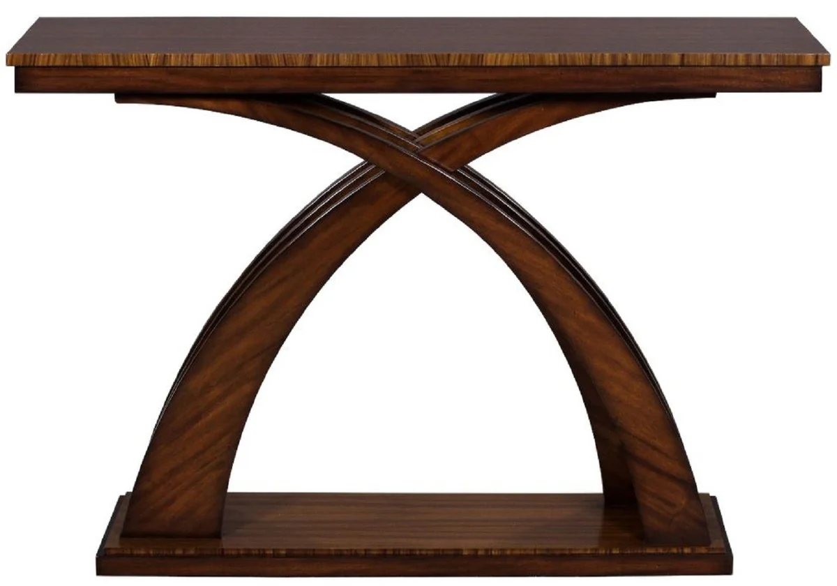 Casa Padrino Consola Art Deco de Lujo Marr¨®n Oscuro / Marr¨®n 120 x 40 x A. 80 cm - Consola de Caoba - Muebles de Sal¨®n Art Deco