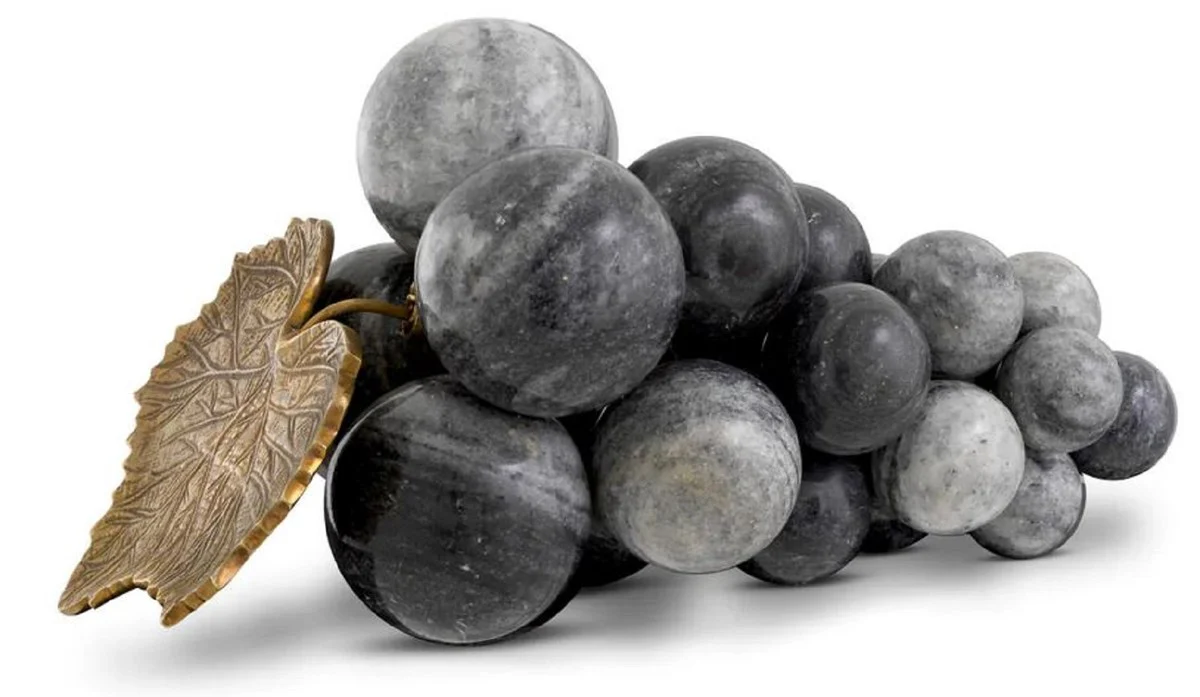 Casa Padrino objeto decorativo de mármol de lujo uva gris / latón vintage 27 cm