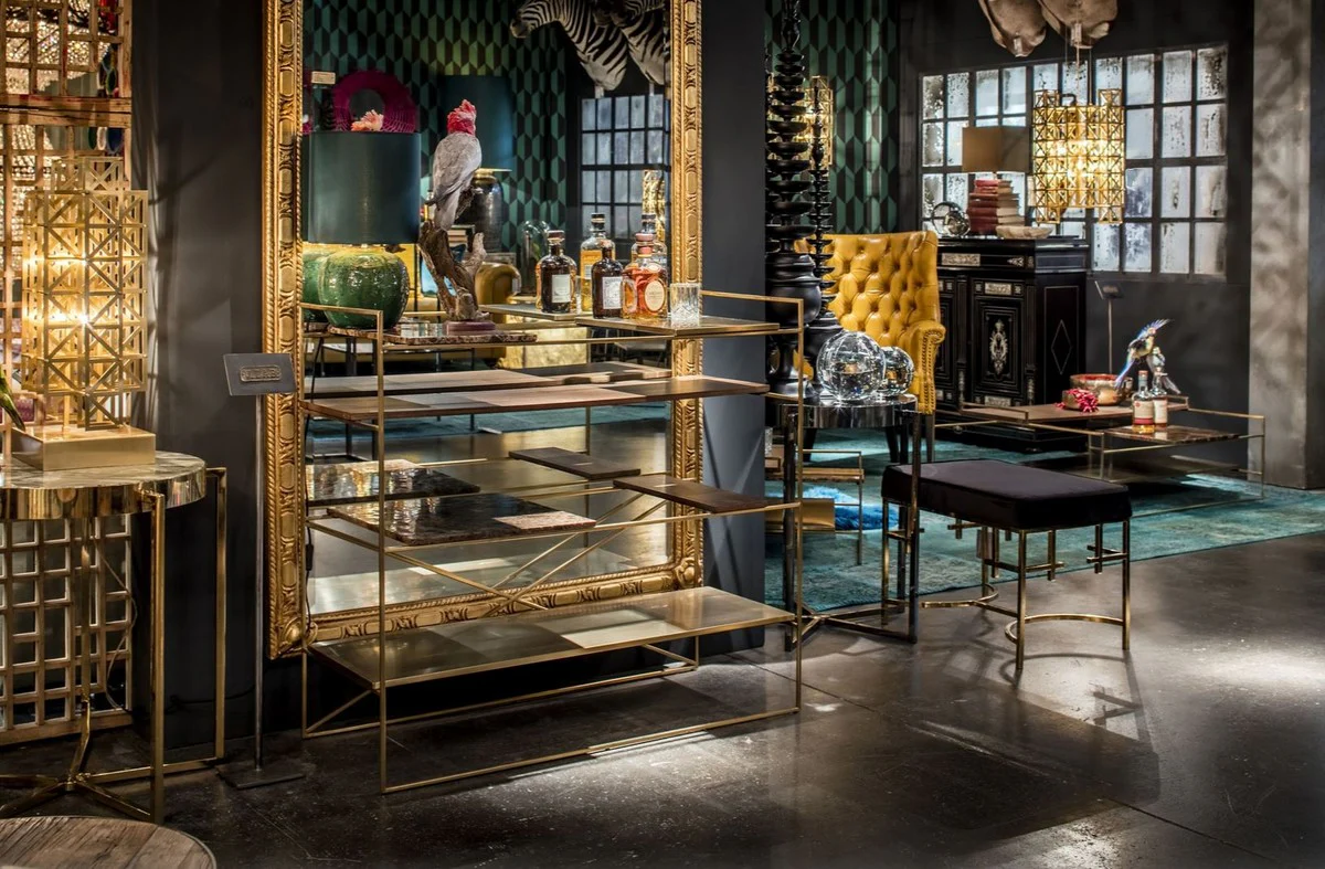 Casa Padrino dise?o l¨¢mpara de mesa lat¨®n claro 22 x 28 x H. 65 cm - muebles de hotel