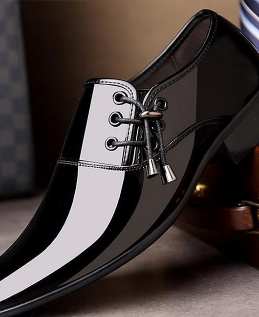 Business Plain Shiny Patent Point Toe Dress Shoes