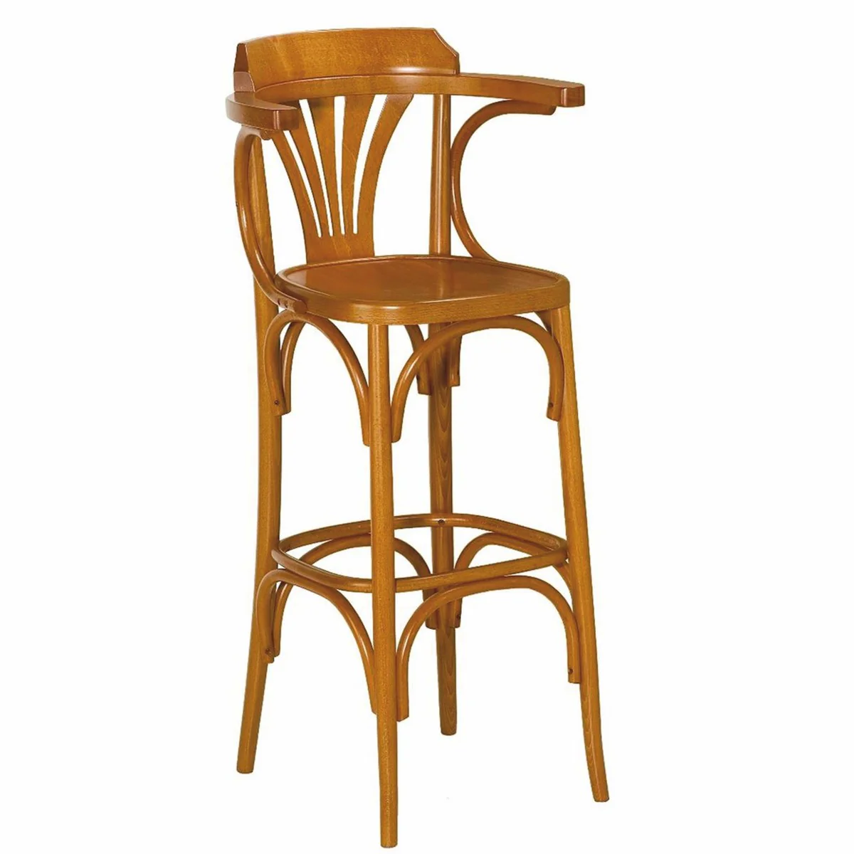 Casa Padrino silla de bar de lujo con reposabrazos marr¨®n Al. 112 cm - Muebles de bar - Hecho en Italia