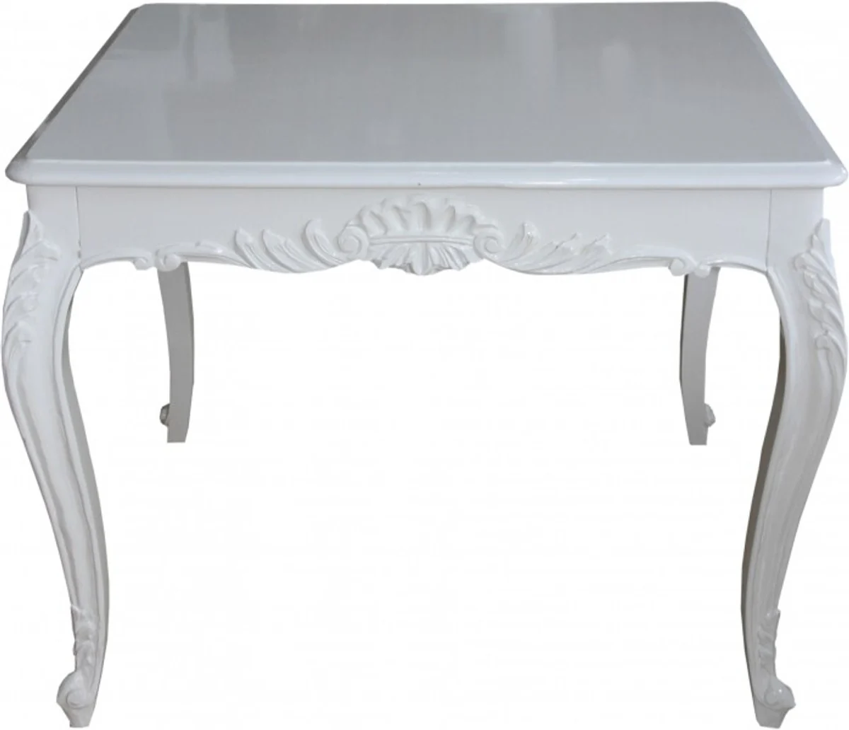 Casa Padrino Baroque dining table White 100 cm x 90 cm dining room table