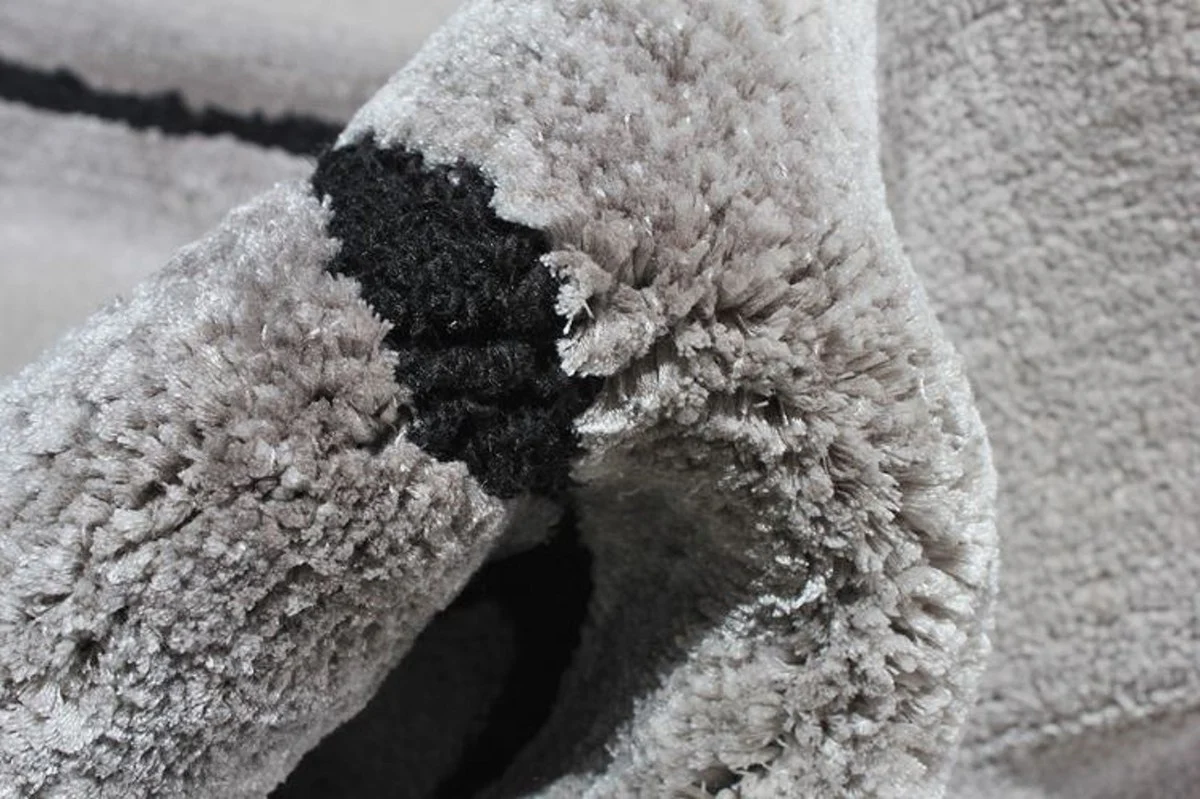 Casa Padrino alfombra de lujo gris / negro 160 x 230 cm - Alfombra rectangular para salón - Alfombra moderna para dormitorio - Interior de lujo - Calidad de lujo