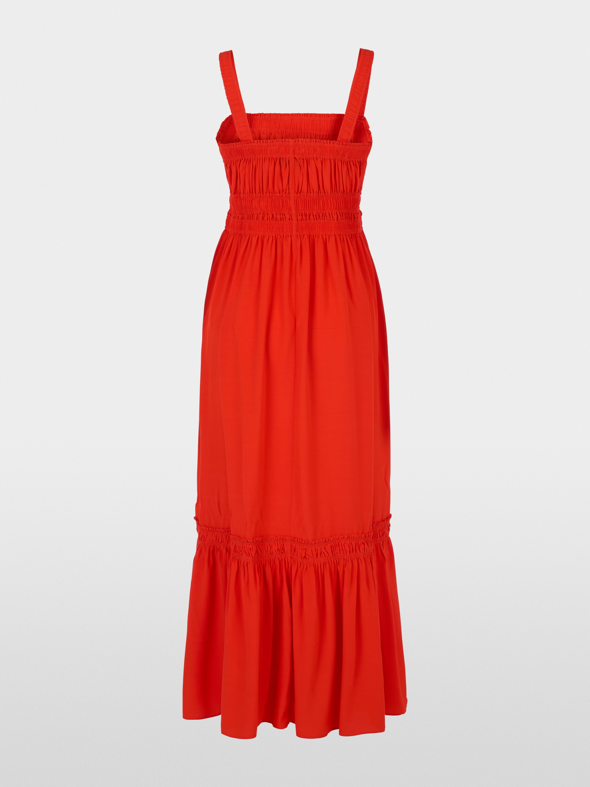 Marc-Cain Unicolour long dress with ruffled hem