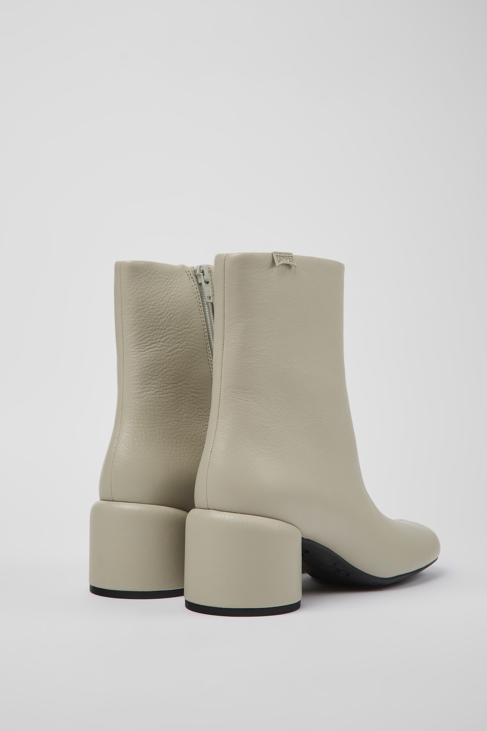 Niki - Gray leather boots for women