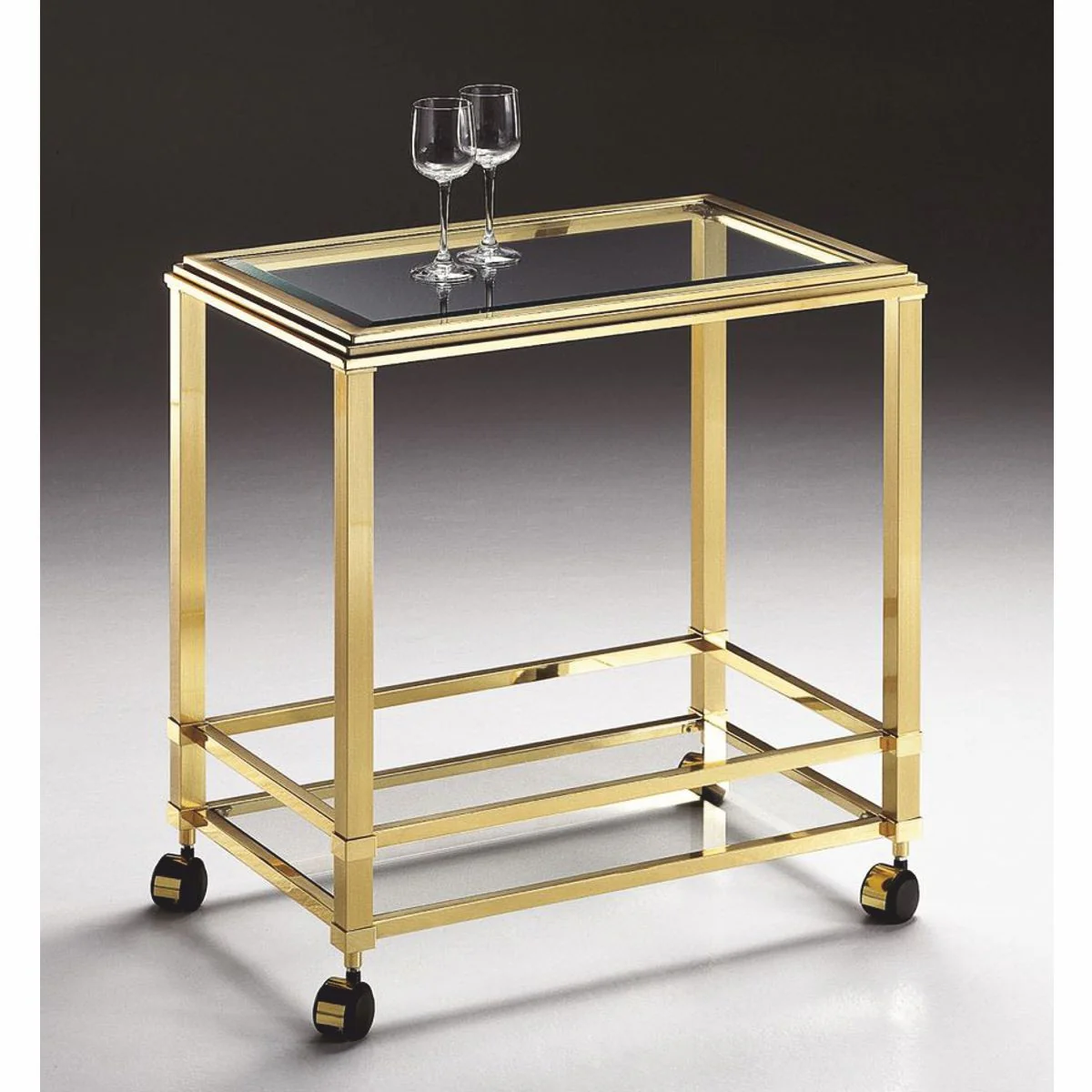 Casa Padrino carrito de servicio de lat¨®n de lujo 70 x 45 x A. 71 cm - Hecho en Italia