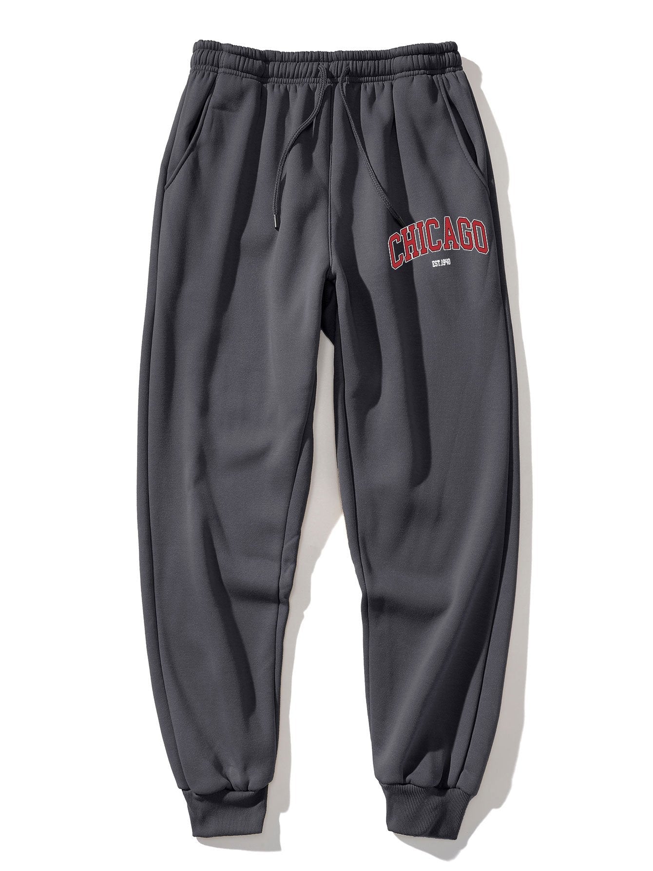 Chicago Letter Print Hoodie & Jogger Pants