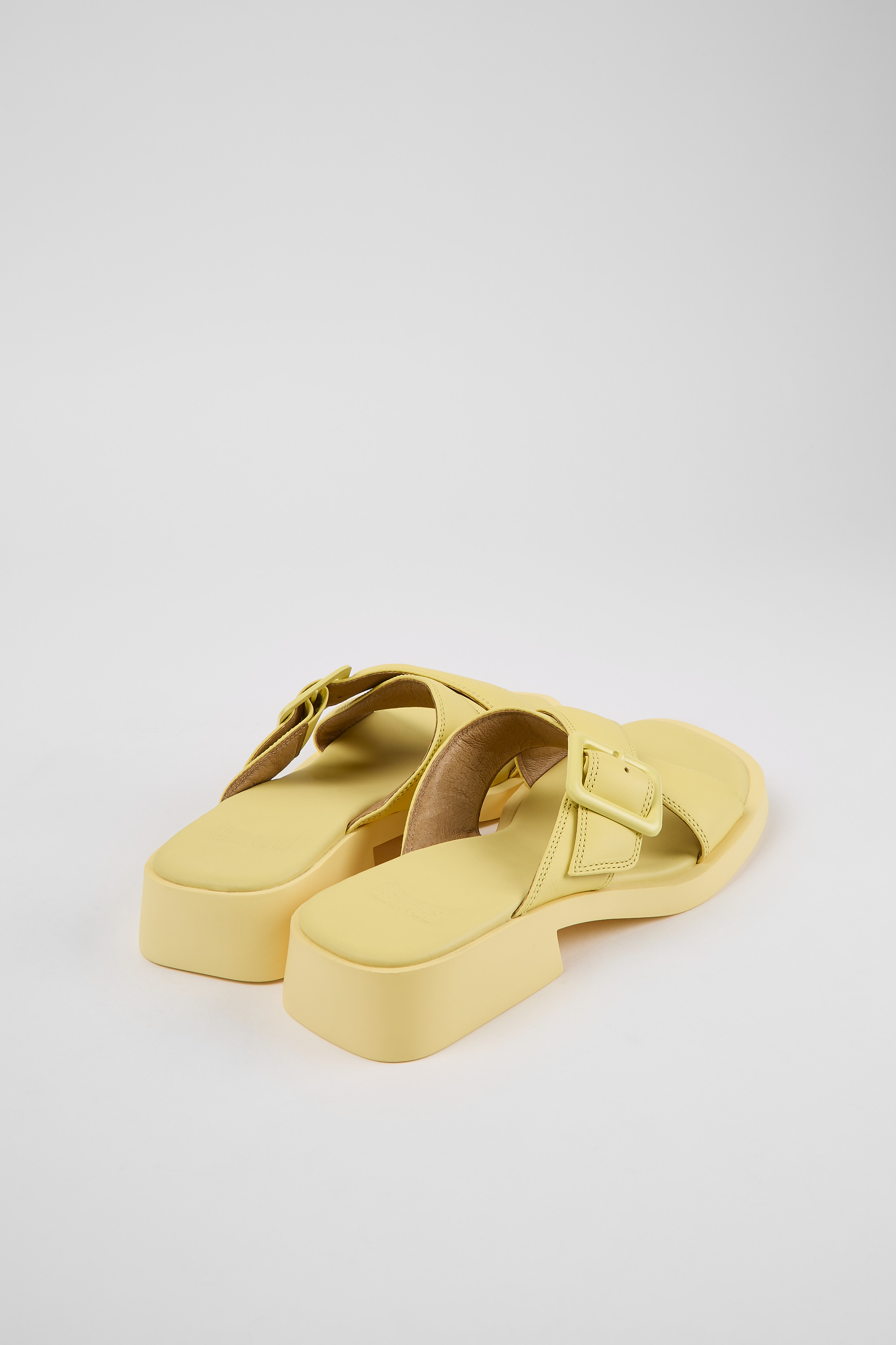 Dana - Yellow leather sandals for women