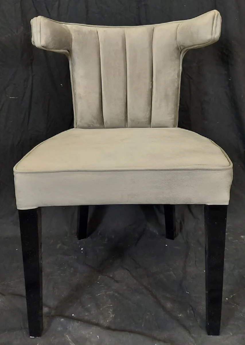 Casa Padrino silla de comedor de lujo gris / negro - Elegante silla de cocina de lujo - Muebles de comedor - Muebles de cocina - Interiores de lujo - Interiores de de comedor