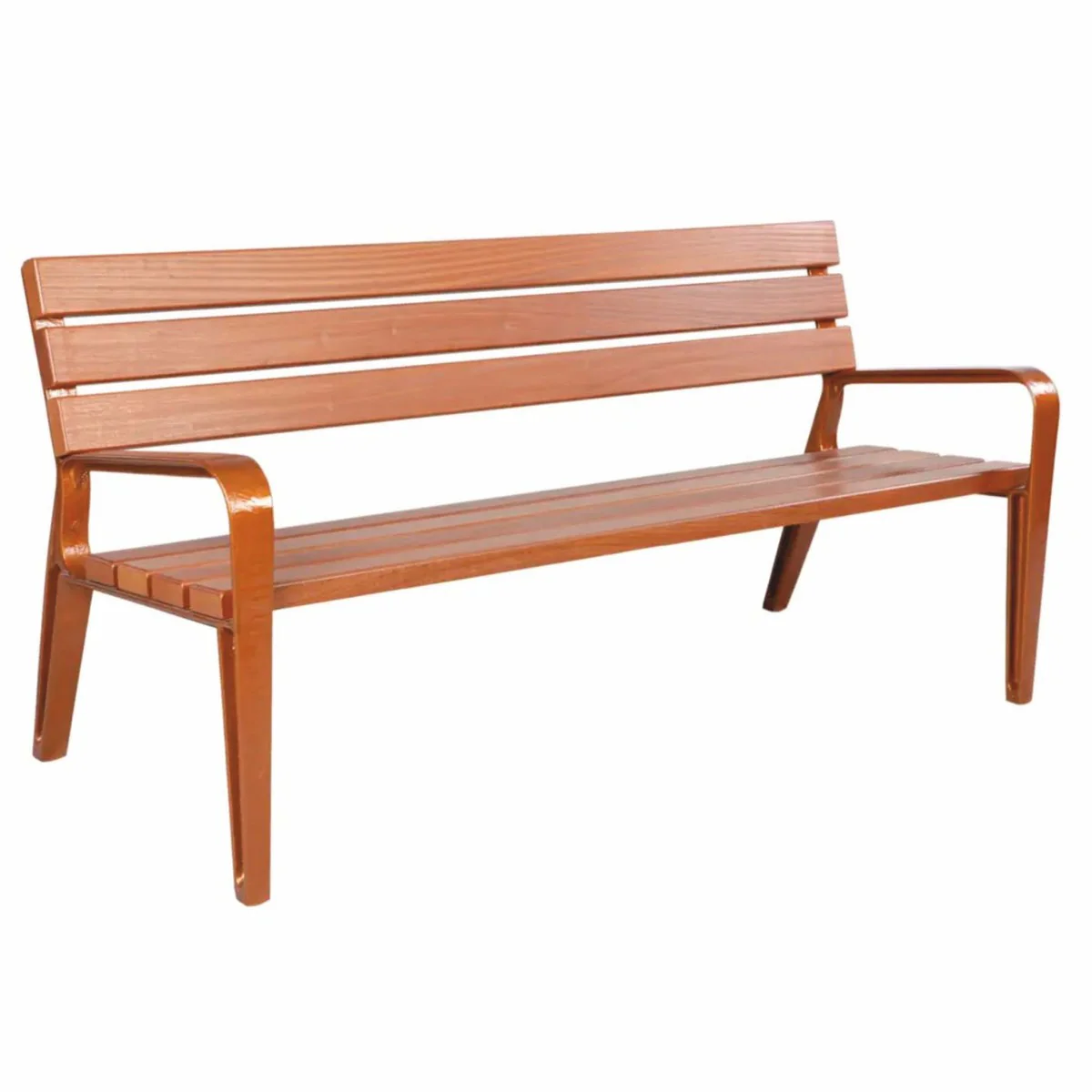 Casa Padrino banco de parque - Banco urbano con respaldo y reposabrazos marr¨®n 180 cm