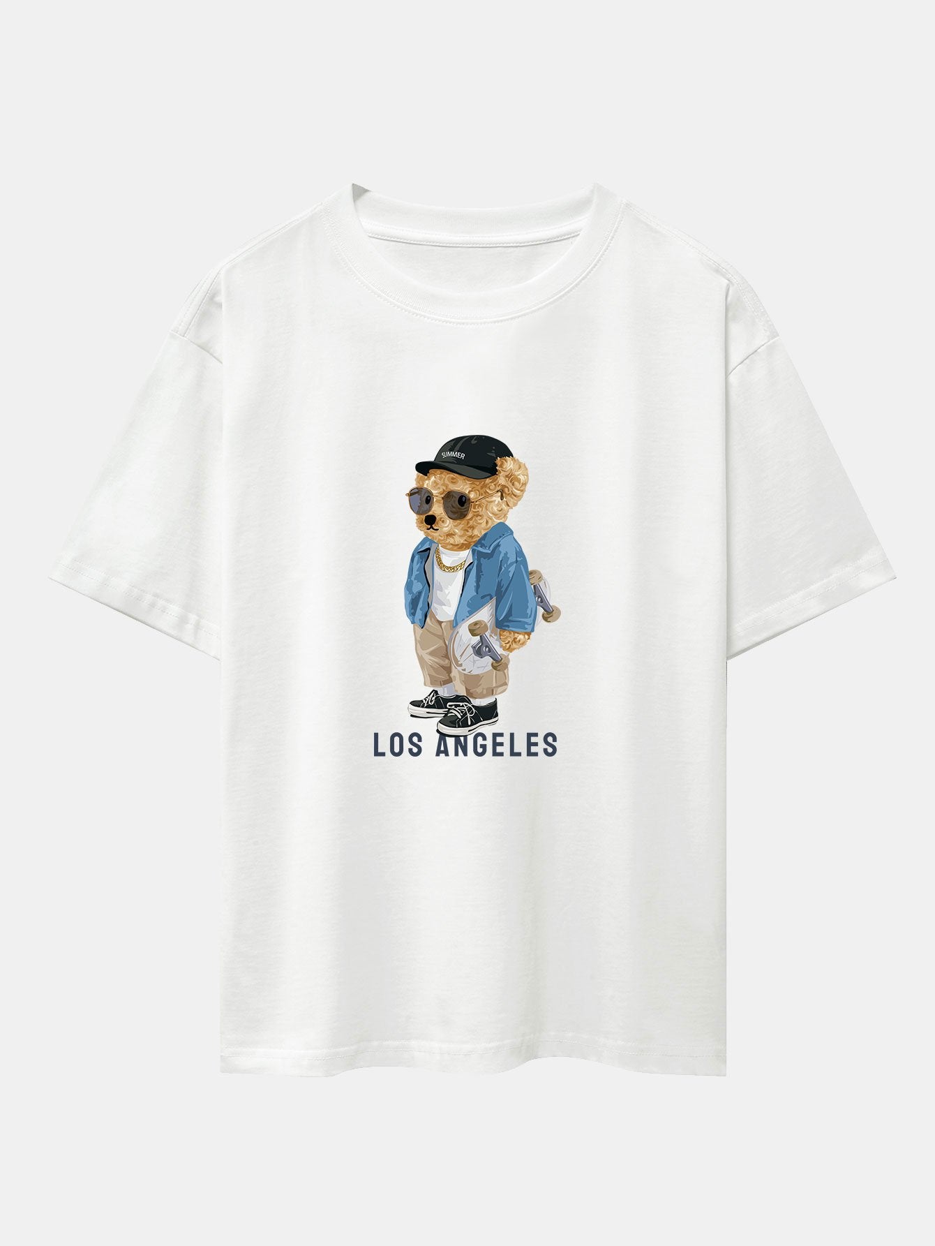 Los Angeles Skate Bear Print Heavy Weight Oversize T-Shirt
