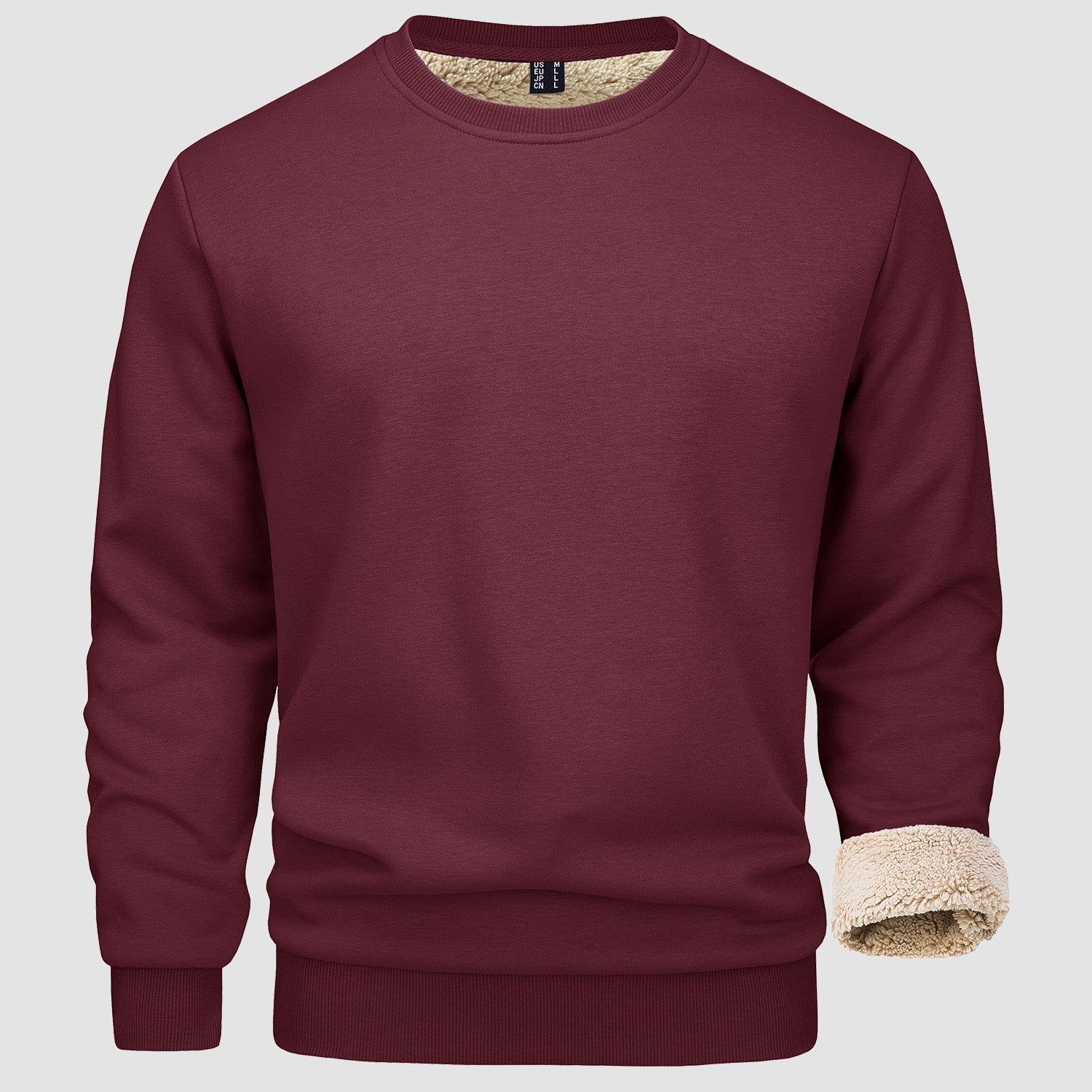 Men's Fleece Lined Sweatshirts Pullover Basic Tops Warm Crewneck Winter Sweater Underwear