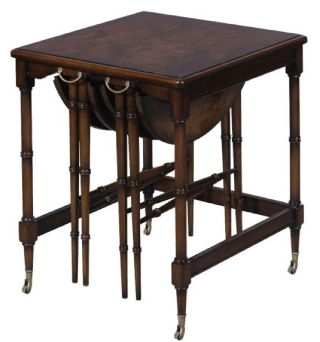 Casa Padrino conjunto de mesa auxiliar de lujo marrón / marrón oscuro 48 x 48 x H. 59 cm - Muebles para Hoteles