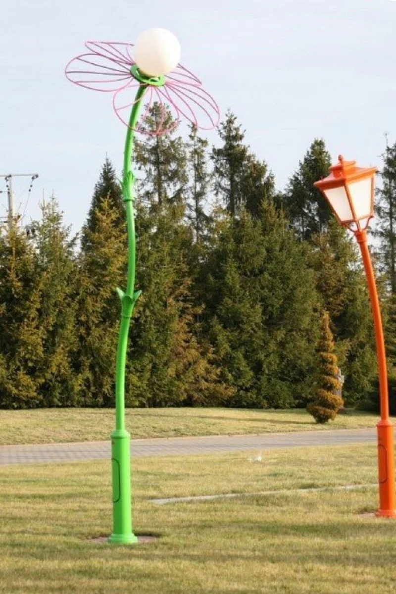 Casa Padrino linterna de jard¨ªn Art Nouveau verde / p¨²rpura / blanco A. 400,5 cm - Iluminaci¨®n exterior