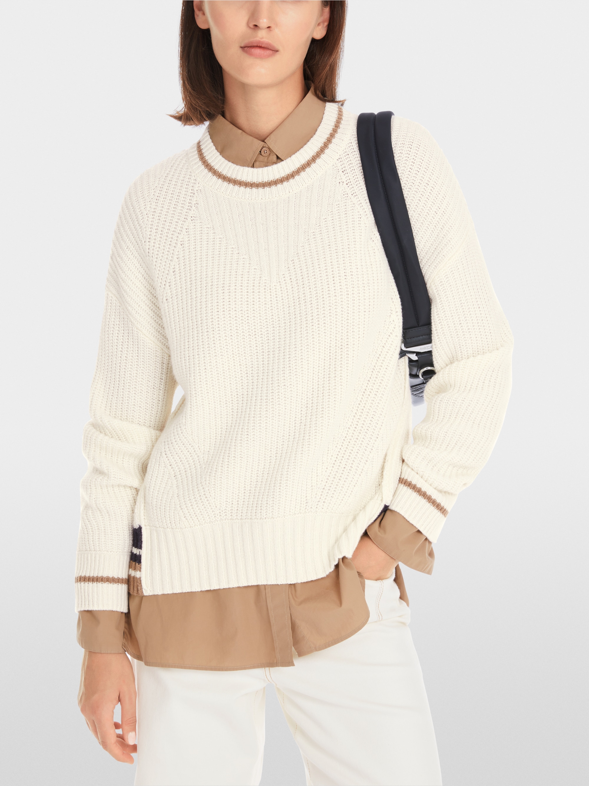Marc-Cain Egg-shaped sweater – Knitted in Germany
