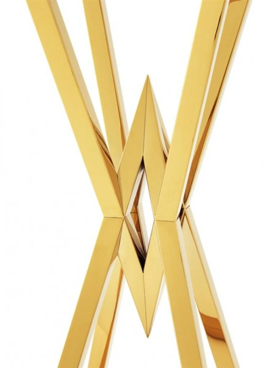 Casa Padrino luxury side table / column stainless steel gold finish 35 x 35 x H 101 cm - table furniture