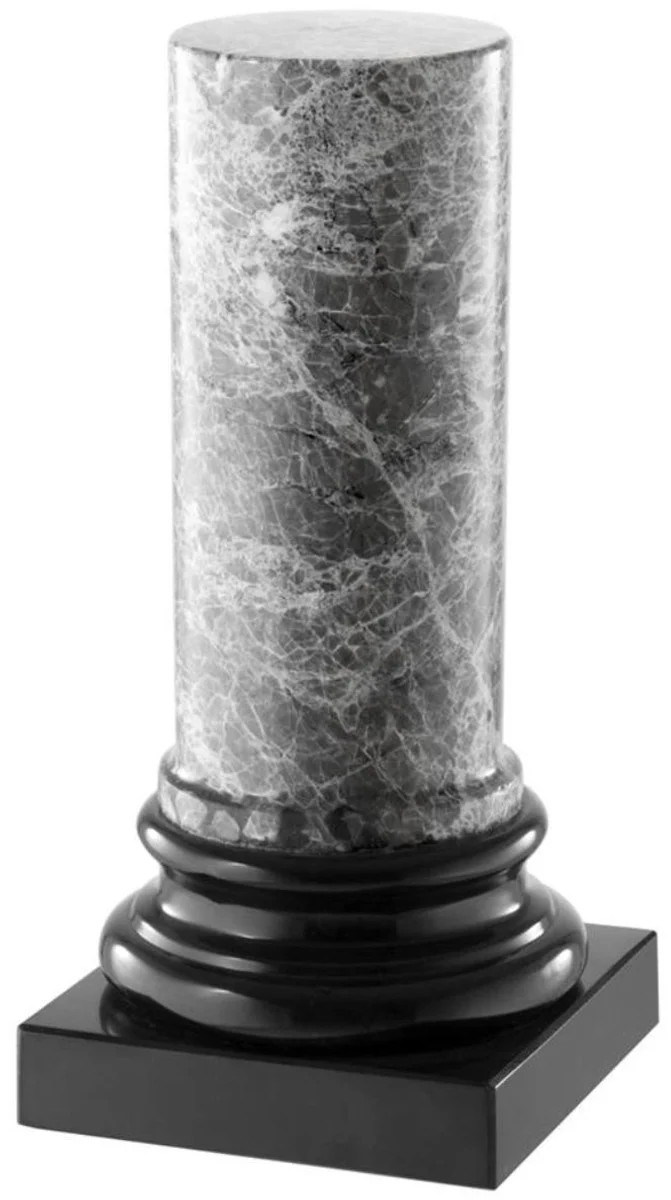 Casa Padrino columna de mármol de lujo gris / negro 10 x 10 x H. 20,5 cm - Accesorios de Decoración de la Sala de Estar