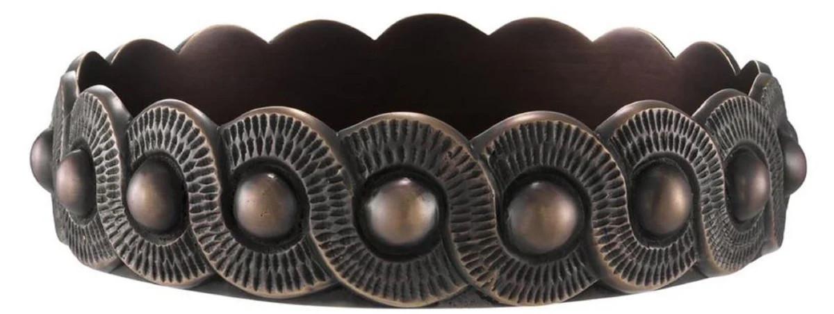 Casa Padrino cenicero de latón de lujo bronce Ø 20,5 x H. 4,5 cm - Colección de Lujo