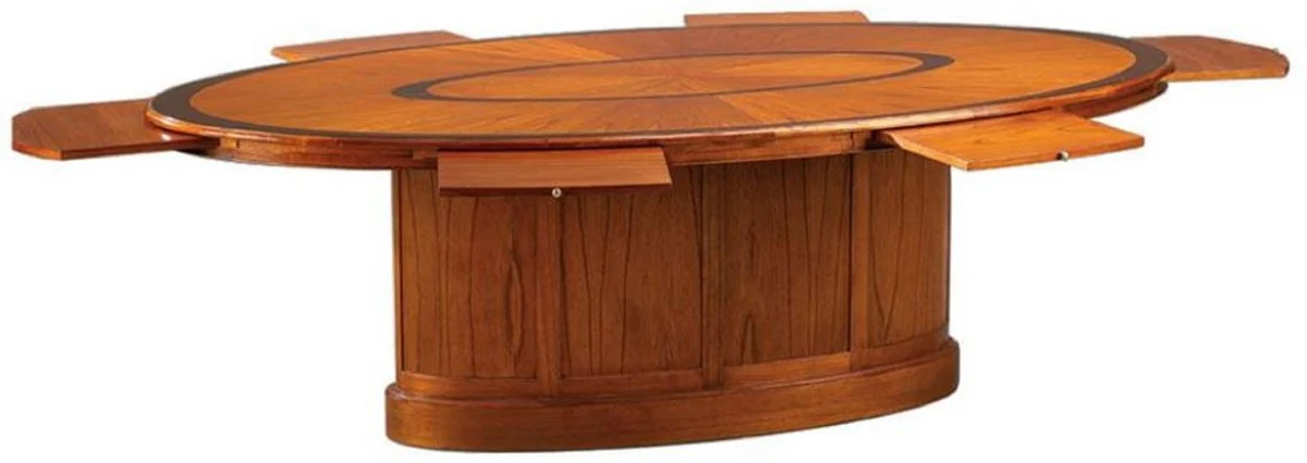 Casa Padrino mesa de conferencias de lujo marr¨®n - Mesa de reuni¨®n ovalada de madera maciza - Mesa de oficina - Muebles de oficina - Muebles de lujo - Interiores de lujo - Interiores de oficina