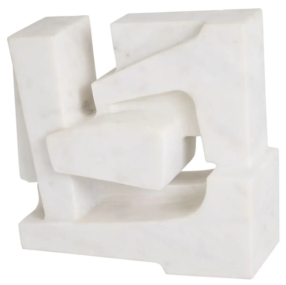 Casa Padrino objeto decorativo de mármol de lujo blanco 38 x 15 x A. 38 cm - Decoración de sala de estar - Decoración de escritorio - Decoración de mármol - Colección de lujo