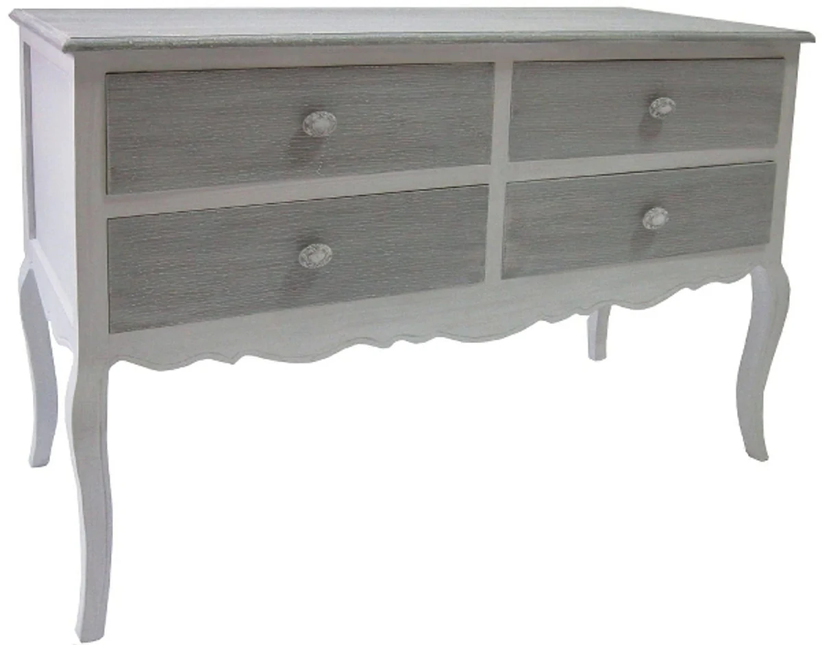 Casa Padrino country style console with 4 drawers antique white / gray 120 x 45 x H. 80 cm - Country Style Console Table