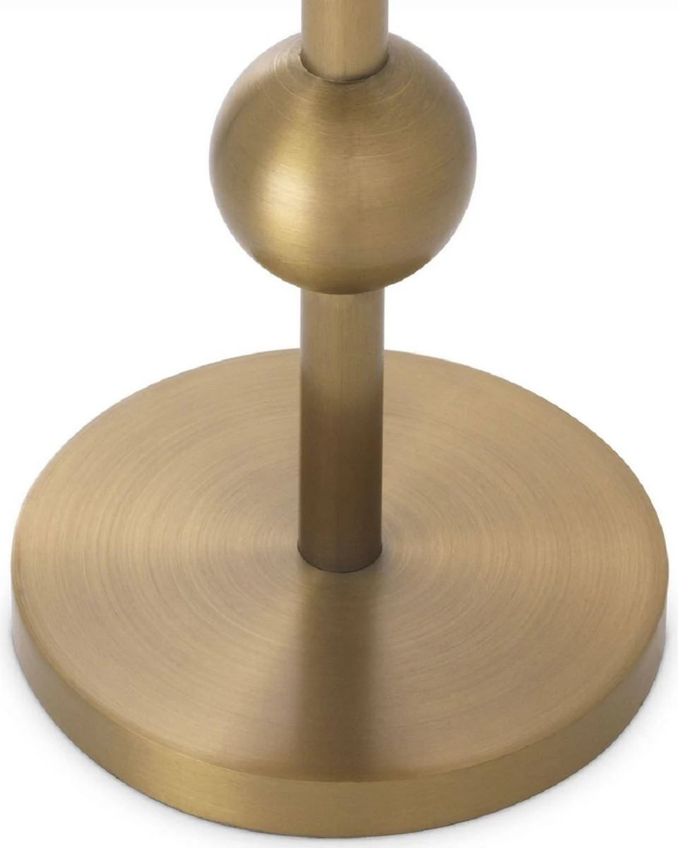 Casa Padrino mesa auxiliar de lujo lat¨®n ? 26 x A. 45,5 cm - Mesa redonda de acero inoxidable con cristal espejo - Muebles de sal¨®n de lujo