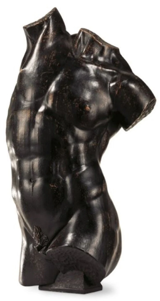 Casa Padrino torso decorativo de lujo negro antiguo A. 63 cm - Hecho en Italia