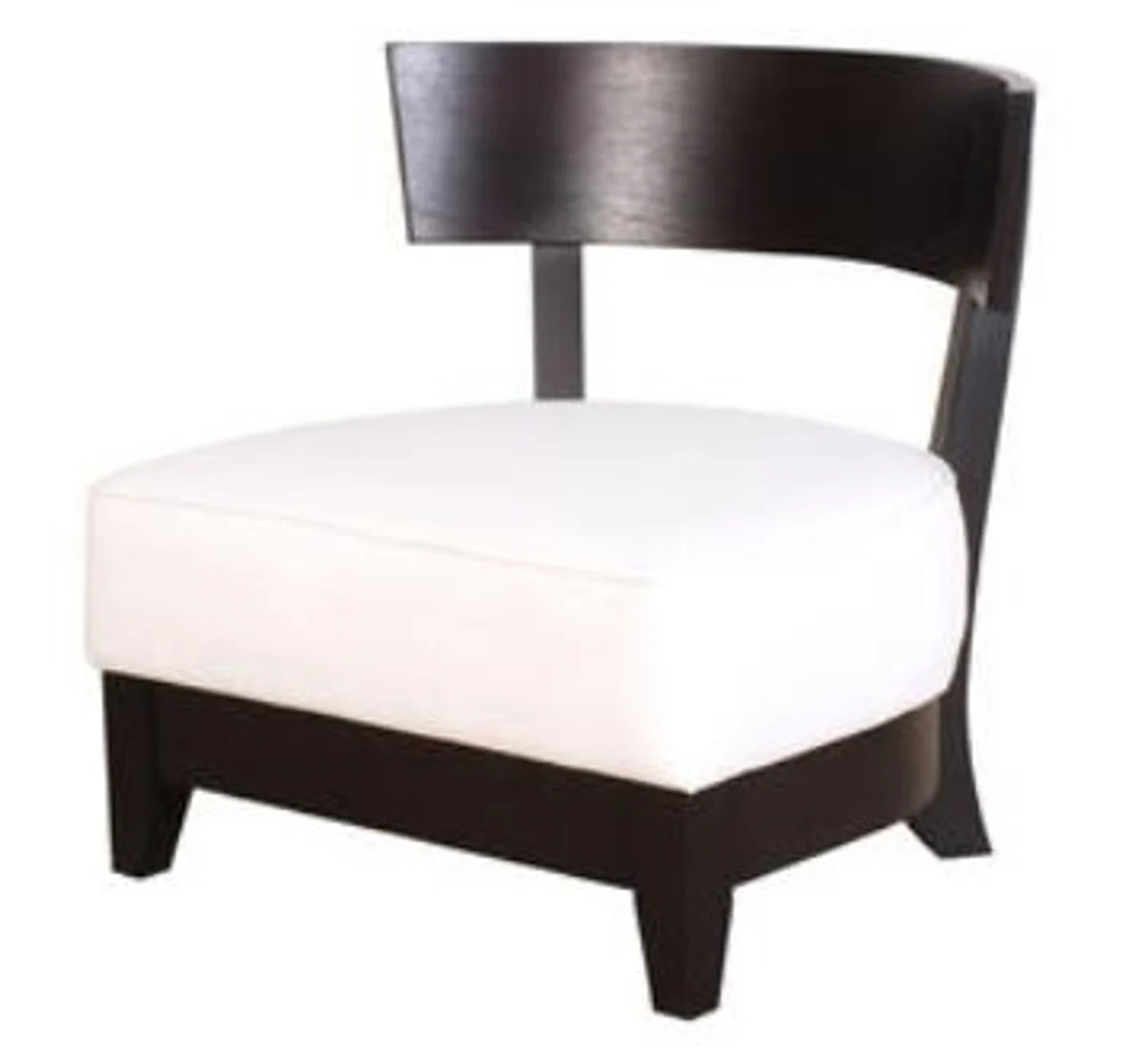 Casa Padrino Sillón Lounge Club Negro / Blanco 73,5 x 66 x H. 74 cm - Colección de Lujo