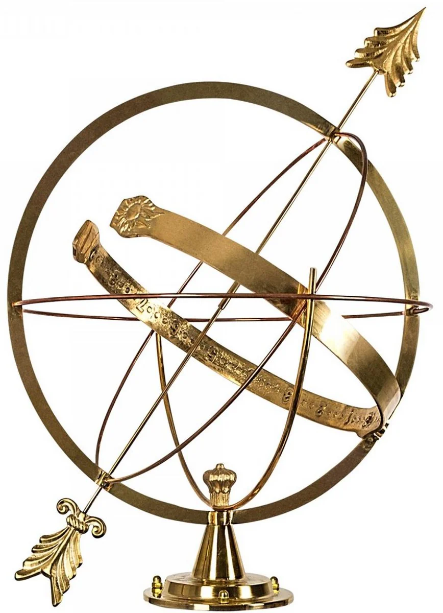 Casa Padrino Art Nouveau Garden Deco Reloj de Sol Oro Ø 60 x H. 73 cm - Calidad de Lujo