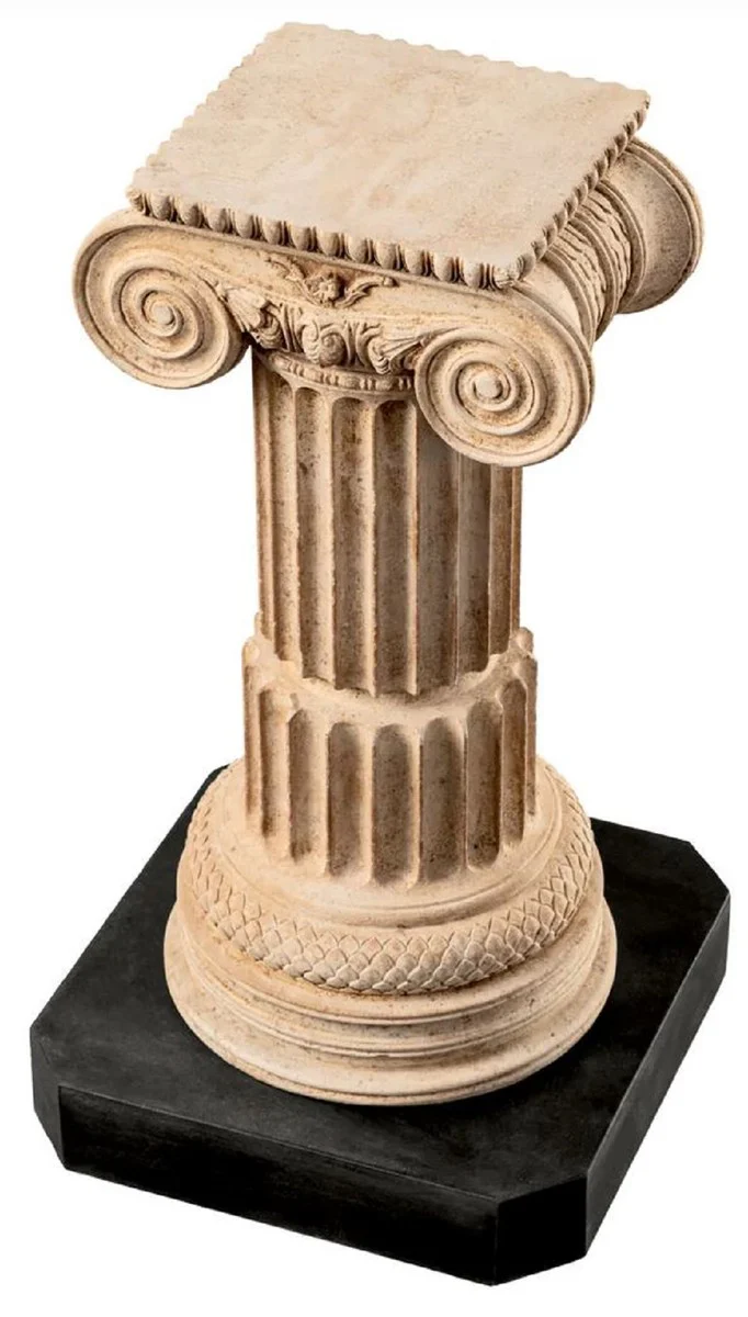 Casa Padrino columna barroco de lujo beige / negro 24 x 22 x A. 45 cm - Magnífica columna de mármol de estilo barroco - Magníficos accesorios decorativos de mármol barroco