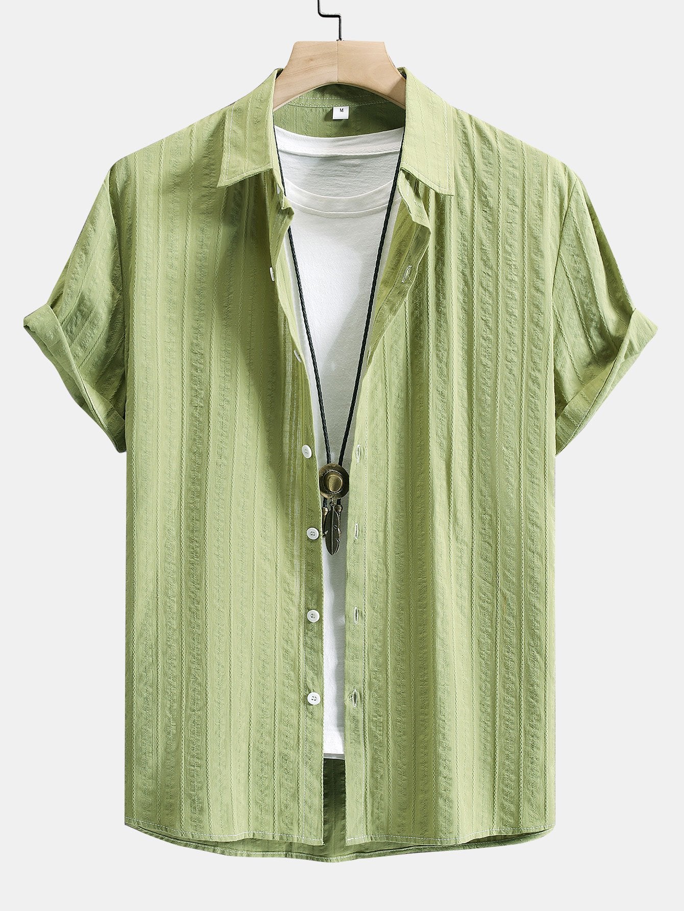 Striped Jacquard Button Up Shirt