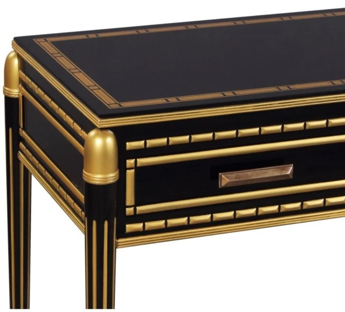 Casa Padrino mesa consola de lujo negro / oro 171 x 46 x H. 80 cm - Consola de Lujo con 4 Cajones