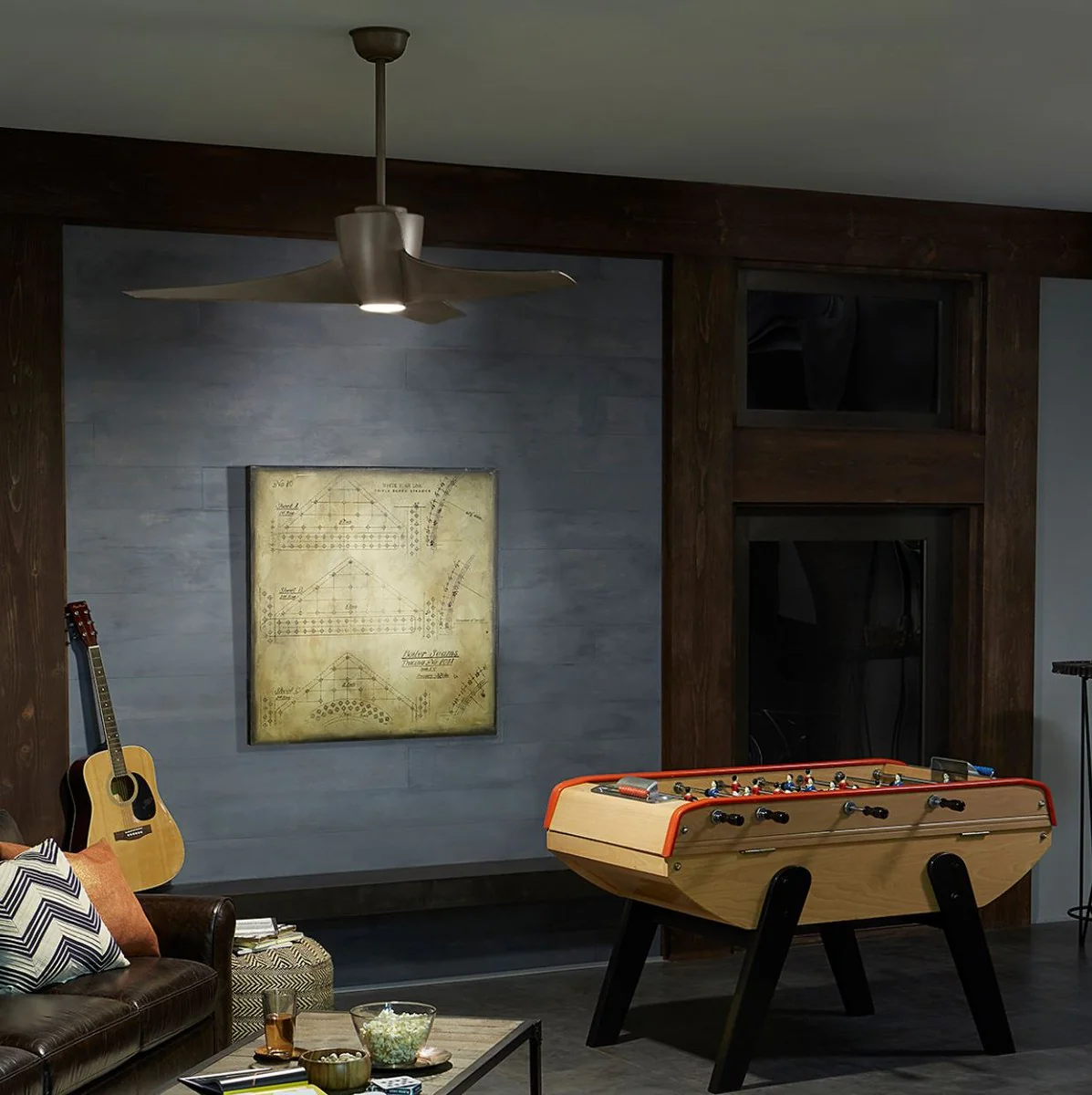 Casa Padrino ventilador de techo de lujo plata 142 x A. 41 cm - Ventilador moderno regulable con iluminación LED y control remoto - Accesorios de Lujo