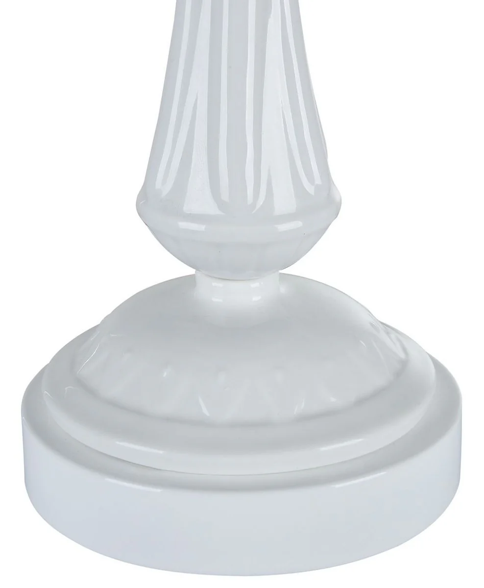 Casa Padrino l¨¢mpara de mesa barroca blanco brillante ? 23 x H. 48 cm - Muebles Art Nouveau