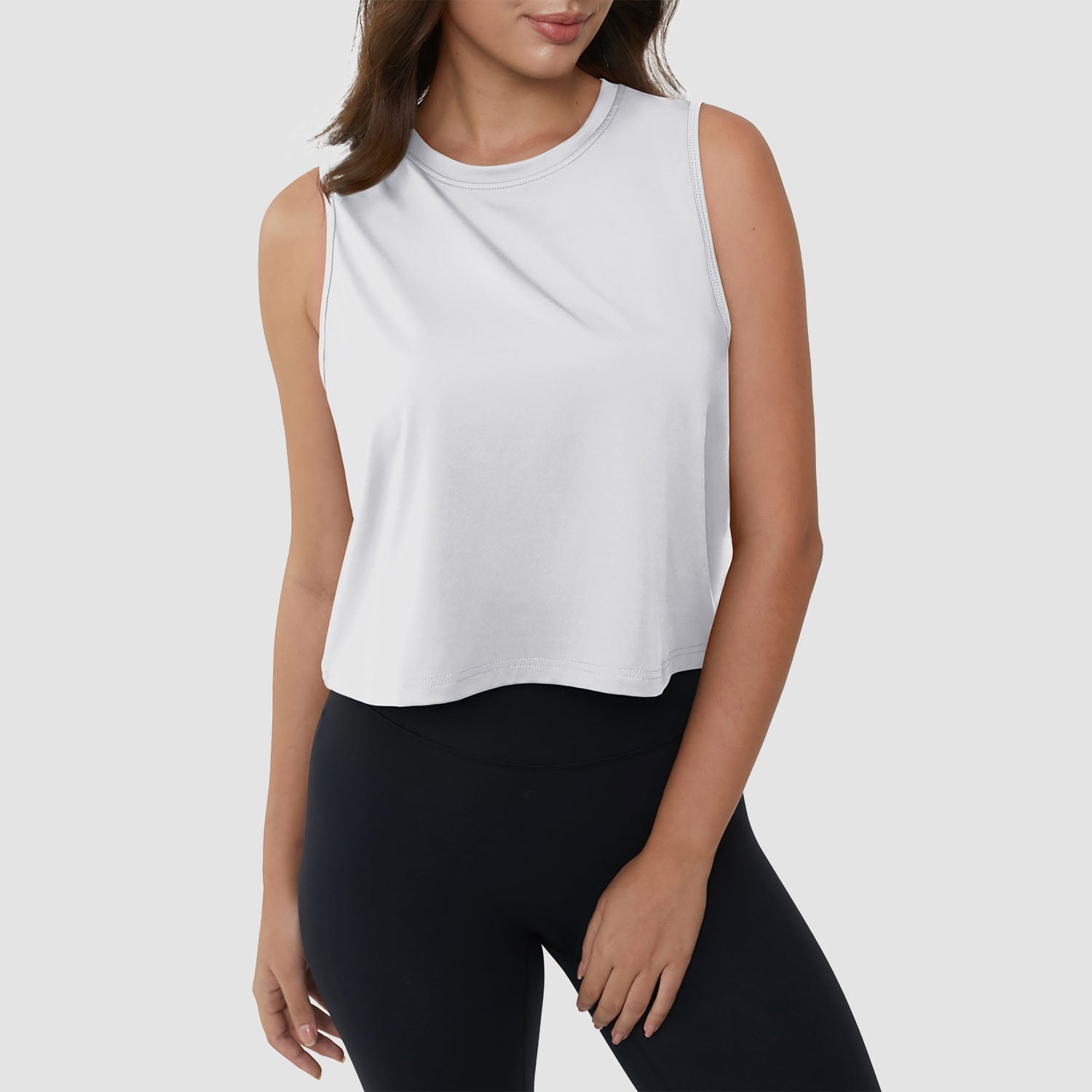 Crop Tops for Women Athletic Running Workout UPF 50+ Cropped Tank Tops