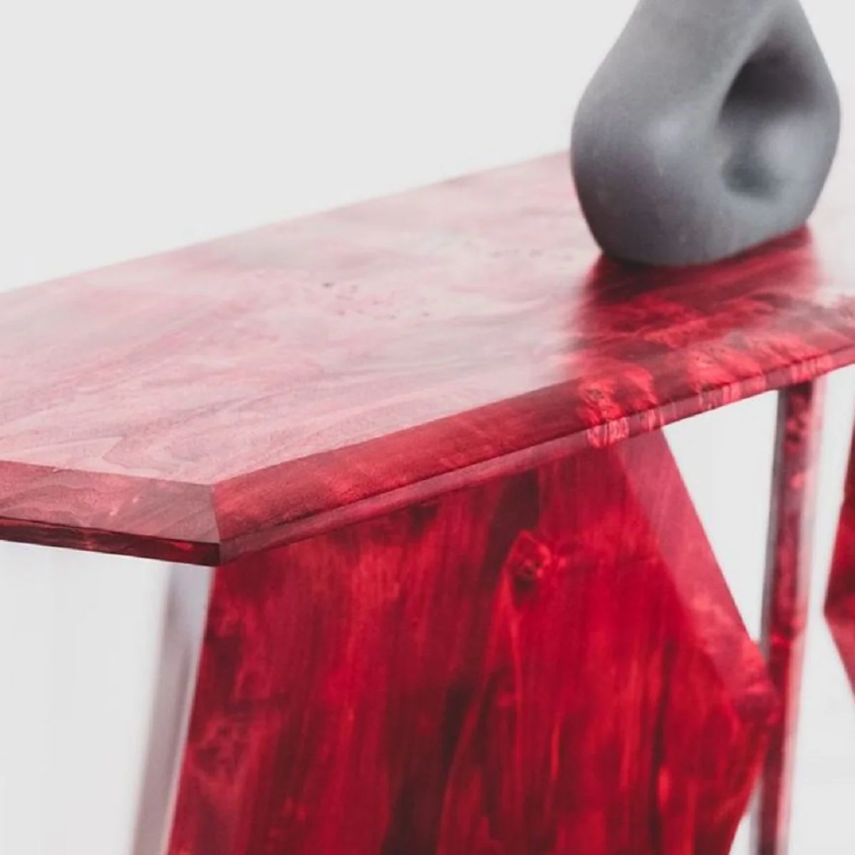 Casa Padrino consola de lujo rojo 154 x 40 x A. 80 cm - Mesa consola de madera con vetas - Muebles de sal¨®n - Muebles de lujo - Interiores de lujo