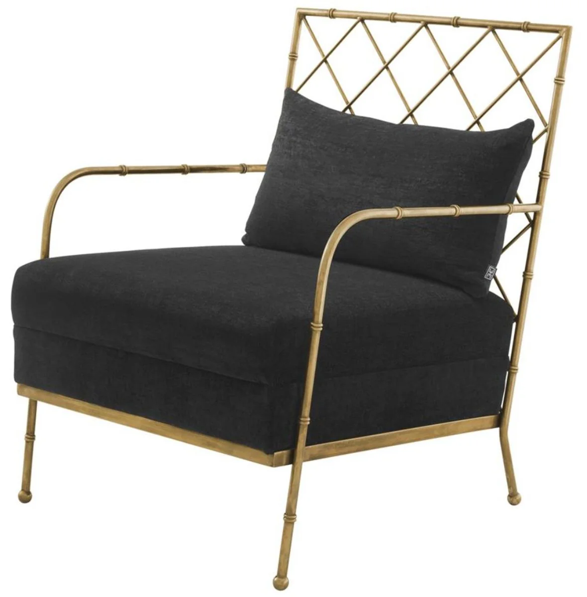 Casa Padrino sillón de lujo latón antiguo 64,5 x 71,5 x H. 83 cm - edición limitada