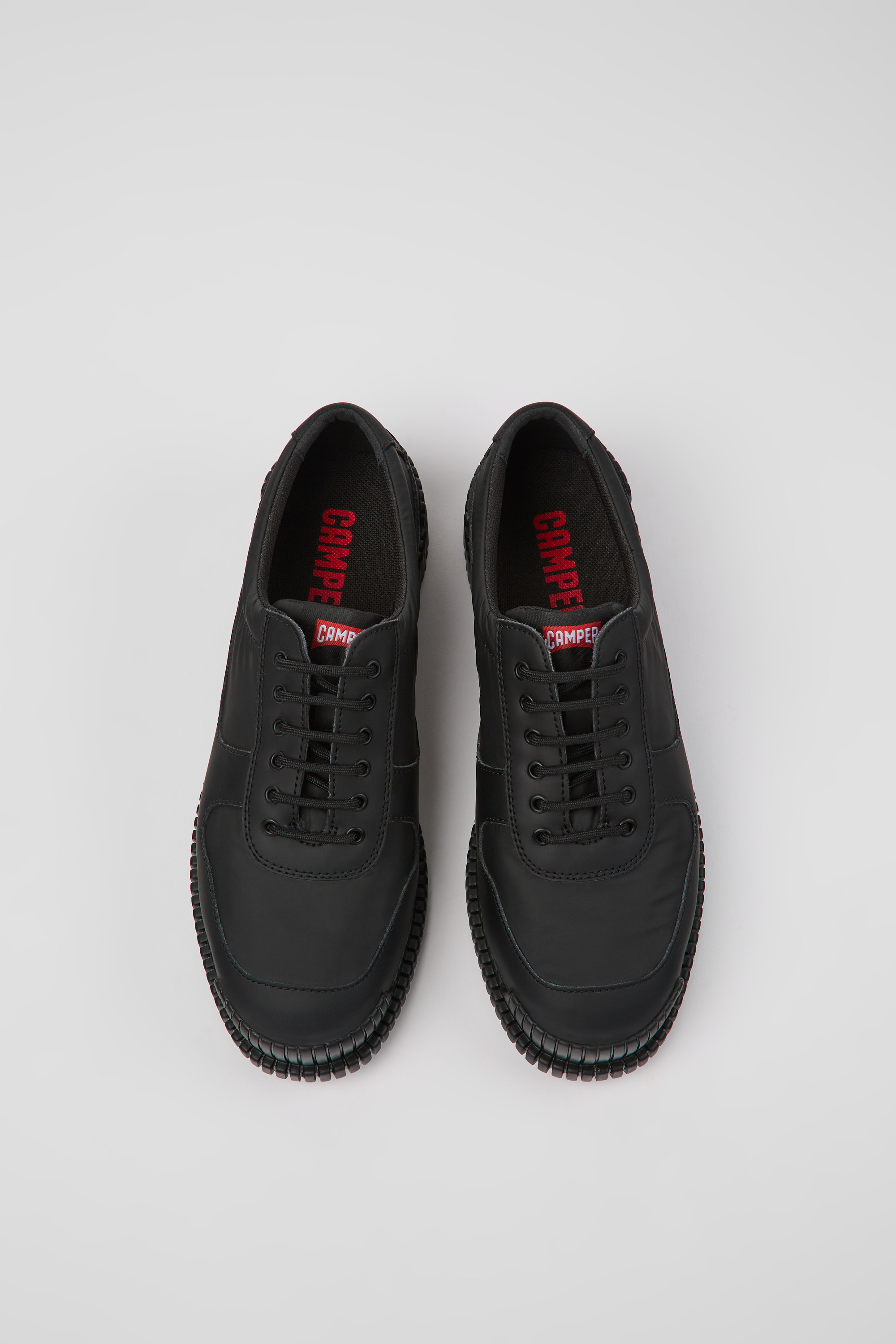 Pix - Black leather and recycled PET shoes for women