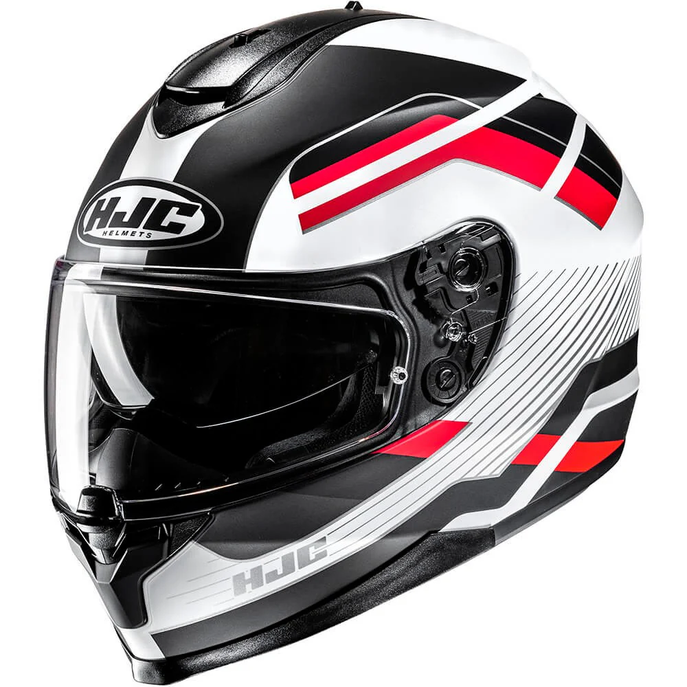 CASCO HJC C70N BELIS - NEGRO / BLANCO / ROJO