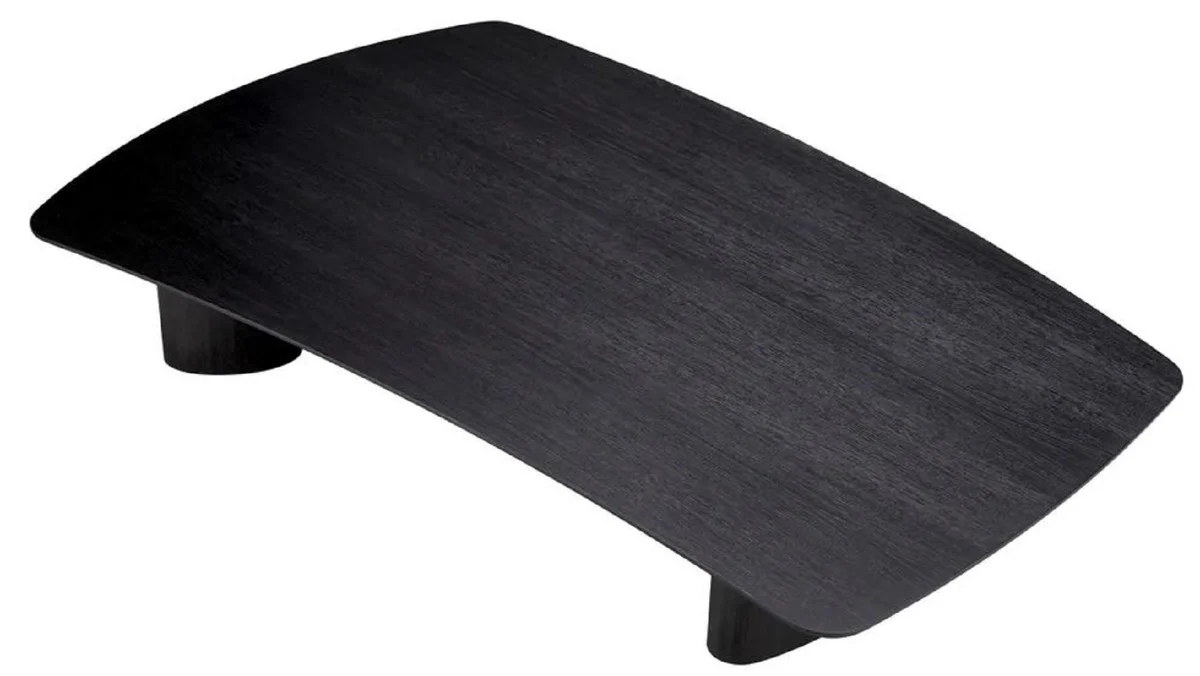 Casa Padrino mesa de centro de lujo negro gris 185 x 120 x A. 30 cm - Mesa de sal¨®n de madera maciza con tablero ligeramente curvado - Muebles de sal¨®n - Muebles de hotel - Muebles de lujo