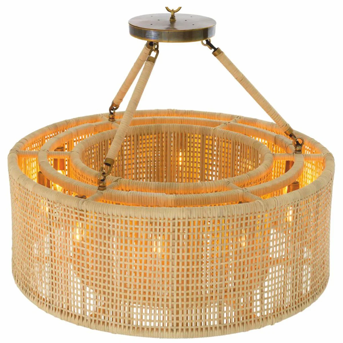 Casa Padrino l¨¢mpara de ara?a de rat¨¢n de lujo natural ? 80 cm - Luces de lujo