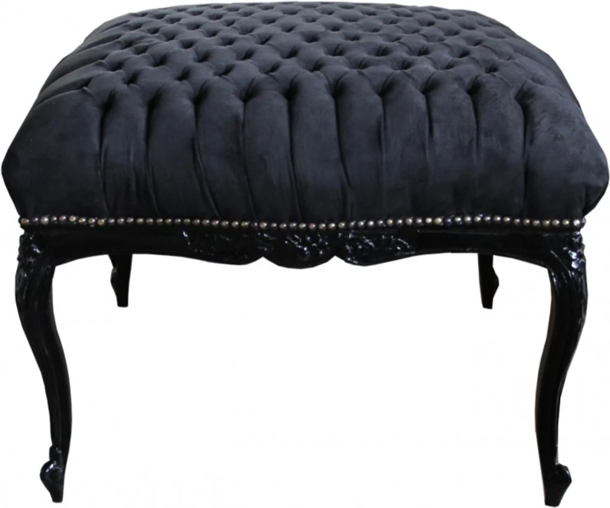 Casa Padrino barroco gigante de heces 88 x 88 x H. 66 cm negro / negro - muebles barrocos