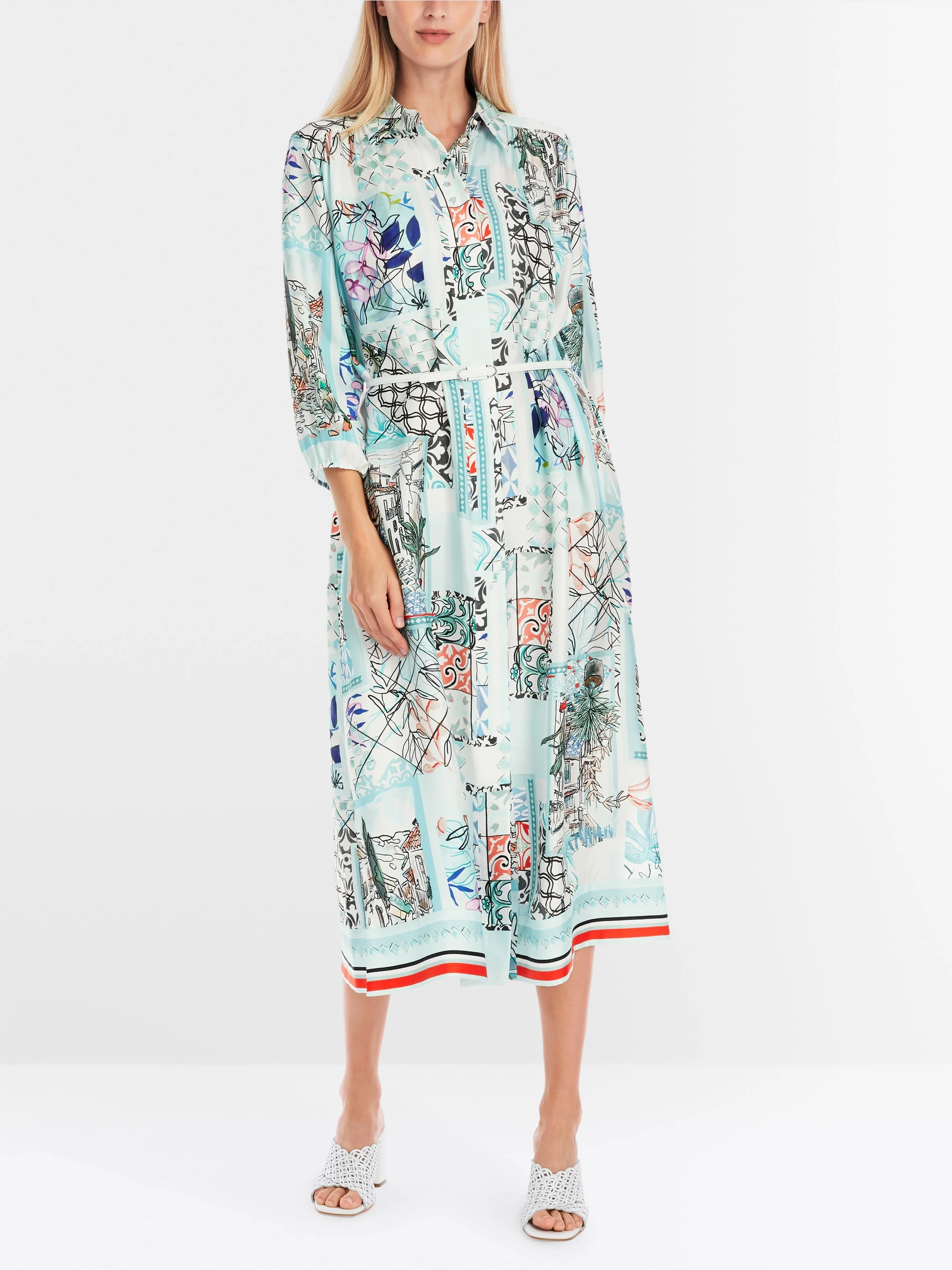 Marc-Cain Shirt dress in printed silk
