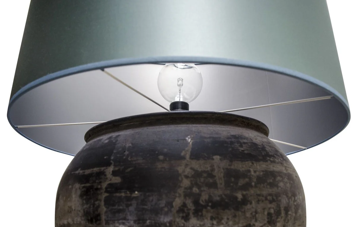 Casa Padrino lámpara de mesa de terracota de lujo gris / azul claro Ø 60 x H. 72 cm - Muebles de Lujo