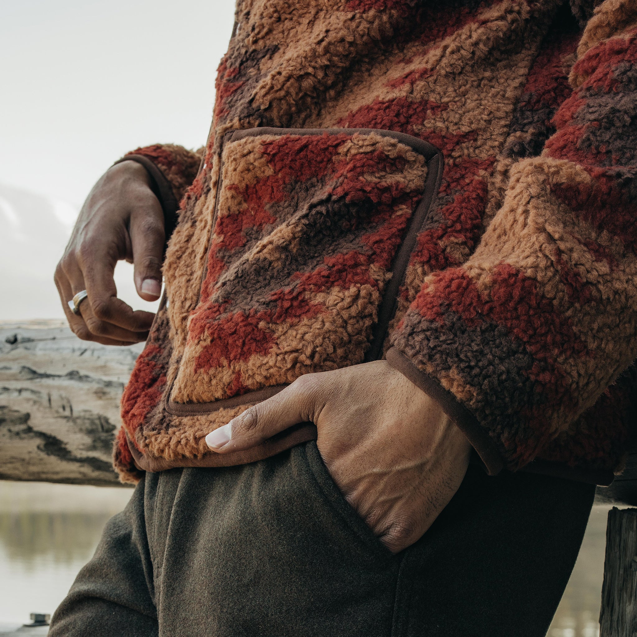 The Port Jacket in Khaki Kilim