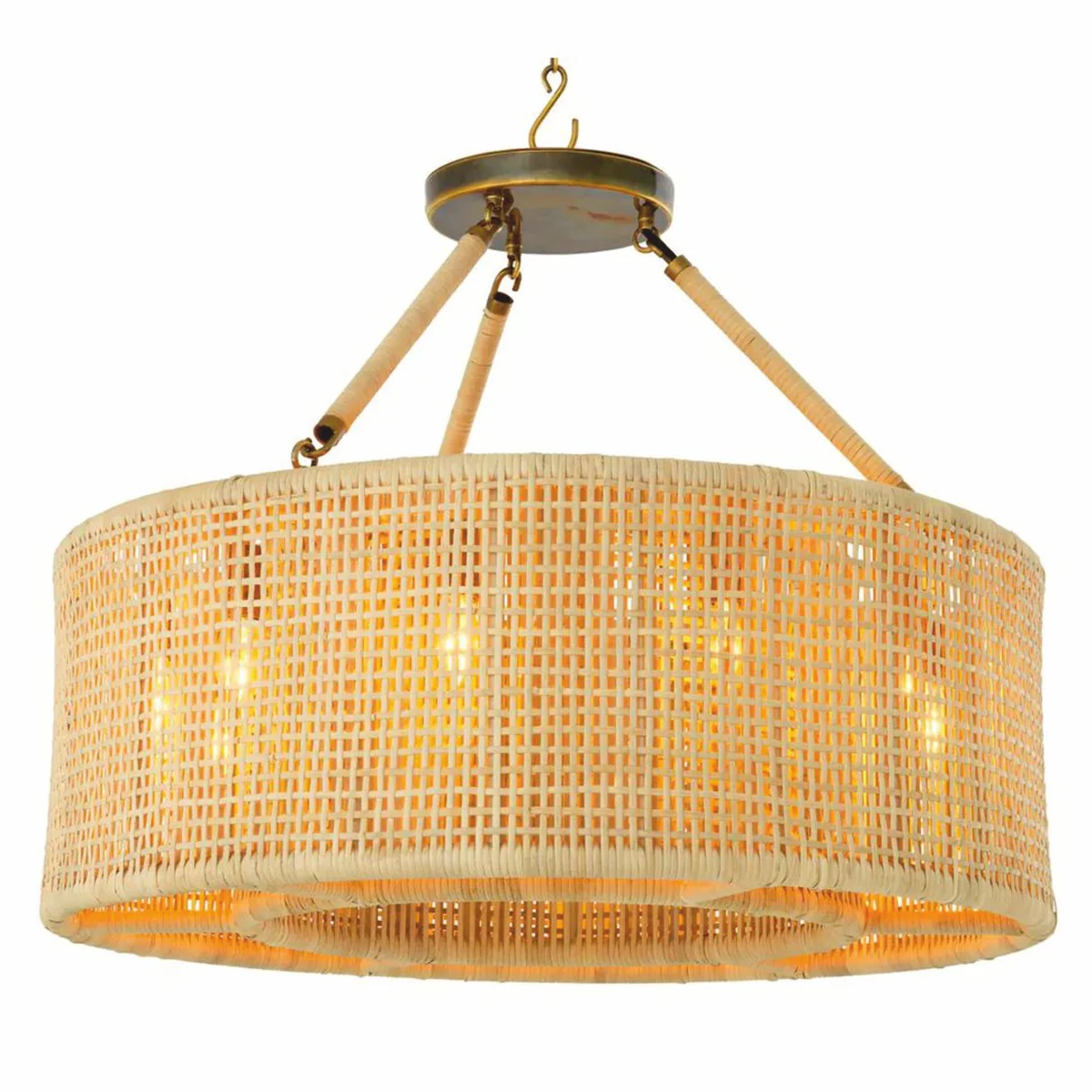 Casa Padrino l¨¢mpara de ara?a de rat¨¢n de lujo natural ? 80 cm - Luces de lujo