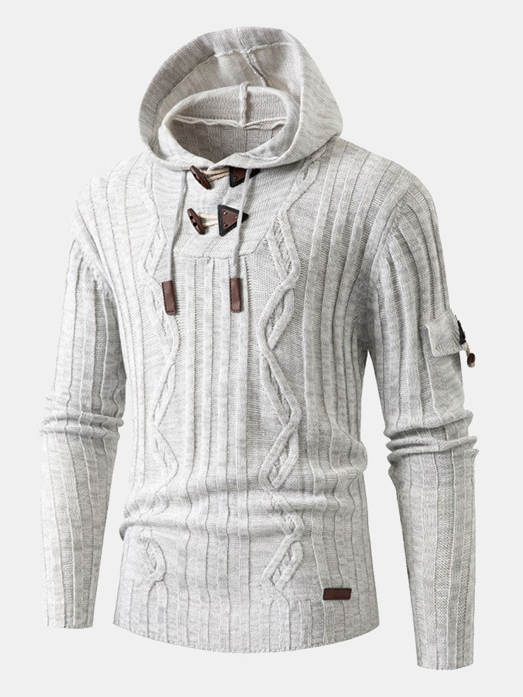 Horn Button Hooded Sweater
