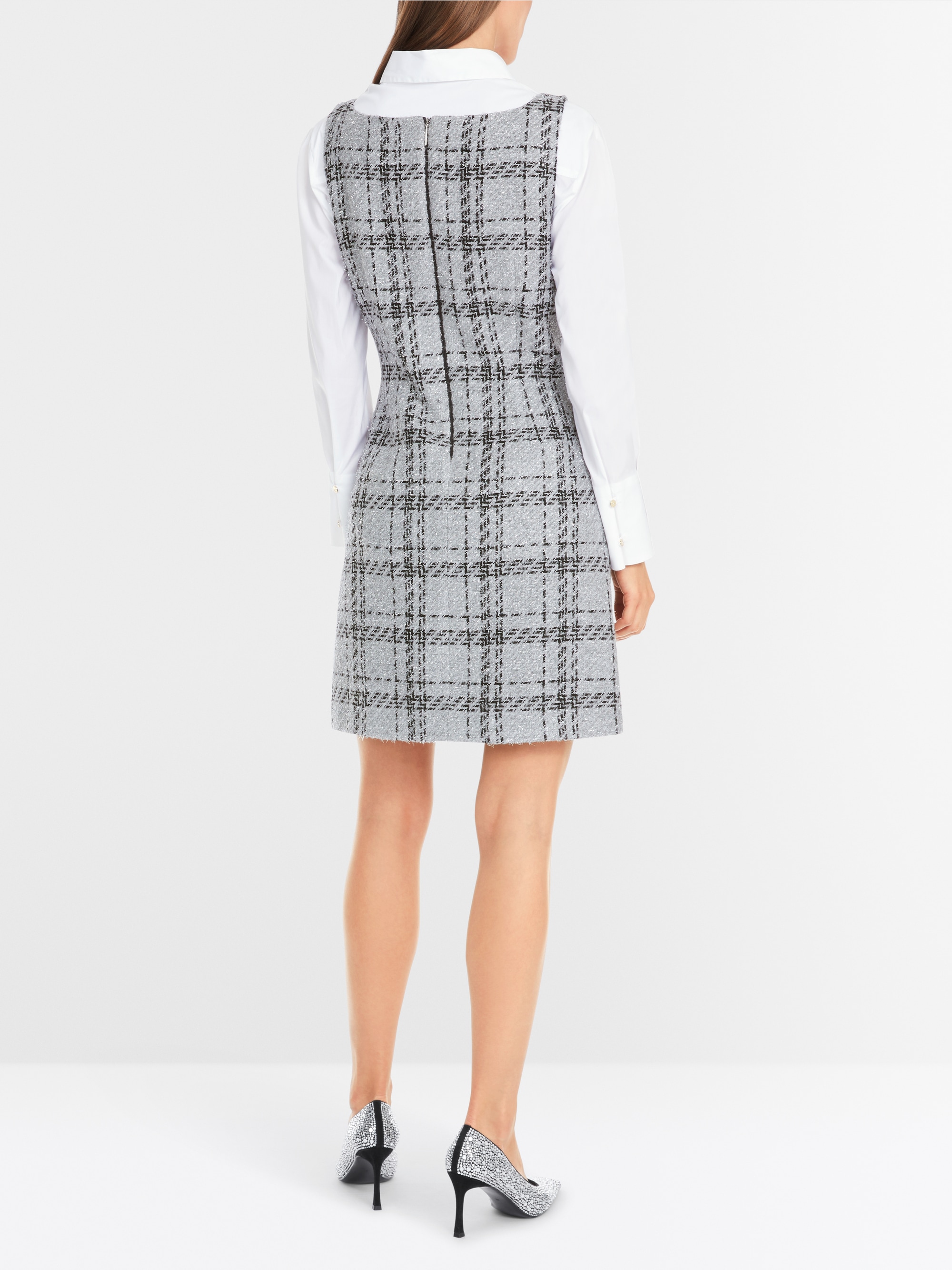 Marc-Cain Sleeveless check dress with lurex