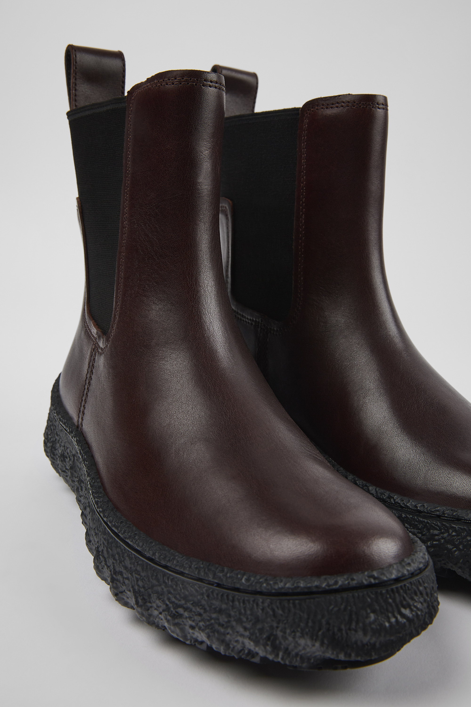 Ground MICHELIN - Burgundy leather ankle boots for women